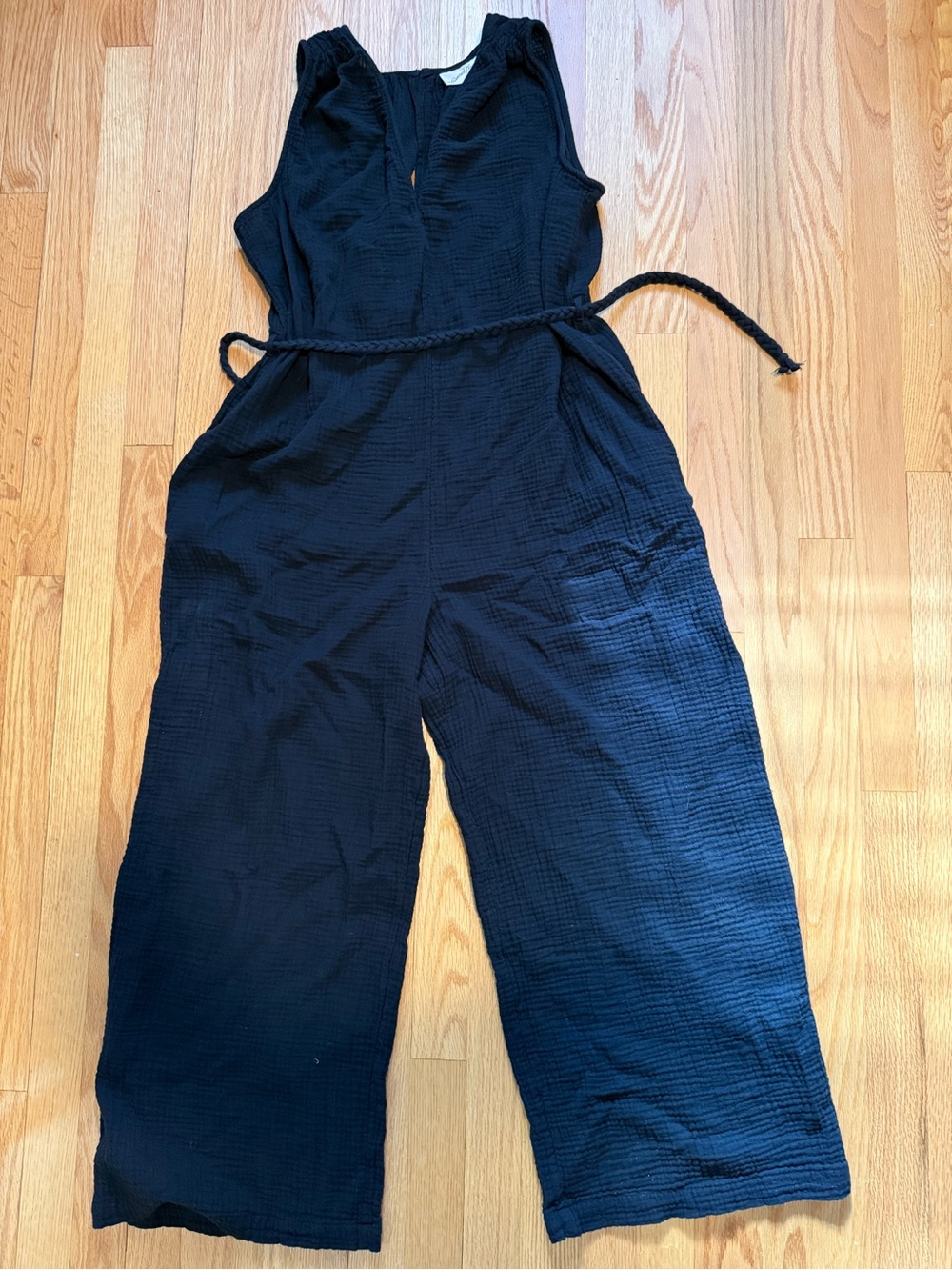 Black linen jumpsuit